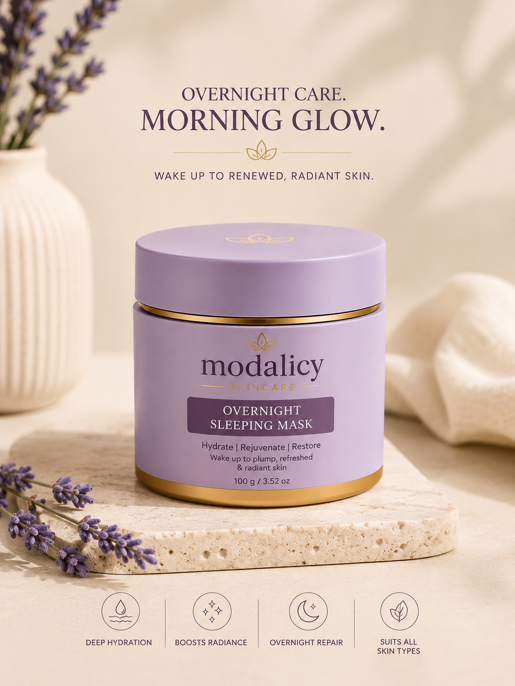 Modalicy Overnight Sleeping Mask – Deep Hydration, Rejuvenation & Radiance