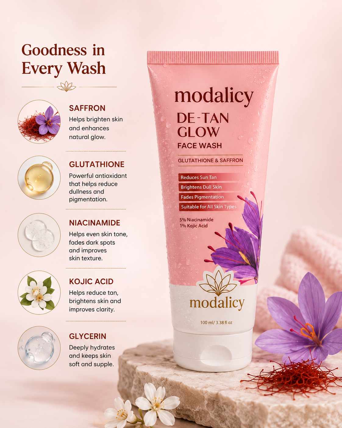 Modalicy De-Tan Glow Face Wash