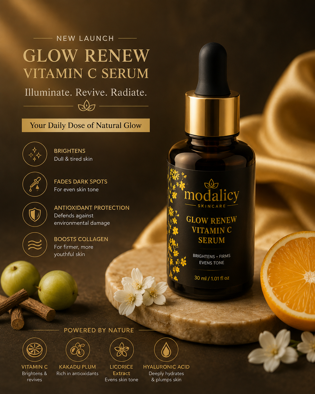 Modalicy Glow Renew Vitamin C Serum – Brightening & Firming Face Serum